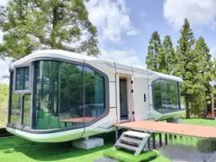 Capsule Container Houses Mobile Wheels Modular Portable Prefab Prefabricated Tiny to Trailer - Image 2
