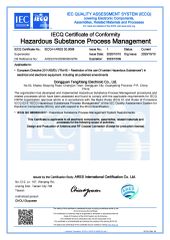 IECQ QC080000:2017 certificate from Dongguan Tengxiang Electronics Co., Ltd.