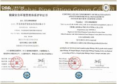 Certificate of Health Safety Q/SY1002.1-2013 certificate from Tianjin Henghua Pipeline Technology Co., Ltd.