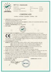 CE Certificate of excavators certificate of Shandong JK Machinery Co., Ltd. – certificate photo, supplier certificates section