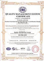 CQC certificate from Zhuzhou Orient Kylin Special Metal Materials Co., Ltd.
