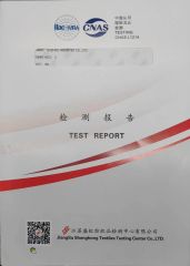 Test report certificate from SUZHOU WEEBITEX CO., LTD.