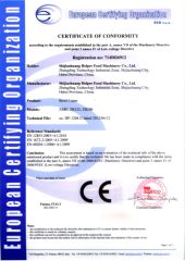 CE Certificate certificate from Shijiazhuang Helper Food Machinery Co., Ltd.