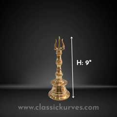 Brass soolam hand bell Purity Yes Color Golden material Brass Brand Classickurves Usage/Application Home Country of Origin Made in - Image 3
