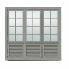 Rectangular Color Coated Steel Window Frames Color Gray Style Rectangular Finish Color Coated Frame Type With Frames Place Of Origin - Aismax Steel Windows & Doors