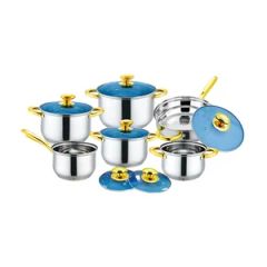 Hot Sale Kitchen Utensils Kitchenware Cooking Pot Gold Handle Stainless Steel Cookware Set - Image 1
