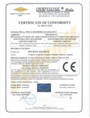 CE Certificate of Bucking Machine certificate from Huludao Boyu Petroleum Machinery Co., Ltd.