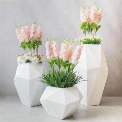 Fiberglass Composite Material Geometric Garden Flower Pots Shape Round Size Medium Origin China Model NO. H183 Trademark - Image 6