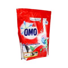 112 x OMO 3-IN-1 LAUNDRY CAPSULES FRESH EUCALYPTUS FRONT & TOP LOADER NEW 4xPk28 - Image 2