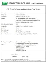 UTC027USB-IF Compliance Test Report certificate of CHB ELECTRONICS CO., LTD. – certificate photo, supplier certificates section