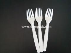 White PP Disposable Tableware Plastic Cutlery - Image 2
