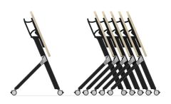 Computer Desk with Wheels Office Meeting Training Folding Table - Image 6