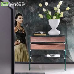 Modern Console Table with Sandblasting Glass Shelf - Image 3