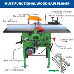 SR-MGJC Wood Planer Machine 2.2kw 6-120mm 310mm 190kg 1Y CE Origin China Cutter Shaft - Process Type - Weight (Kg) 190 Working Width - - Image 2