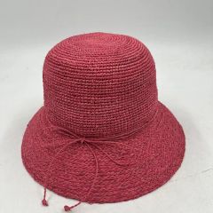Raffia Straw Packable Women Summer Traveling Cloche Hat Origin China Season Summer Style Checked Model NO. SG230882 Pattern Plain - Shingrand Hats Manufacturer Co., Ltd.