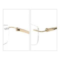 Tc-009 Sleek Gold Titanium Rimless Eyeglasses Elegant Rimless Optical Frames - Image 2