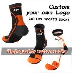 Pattern Customization Supported Custom Unisex Sport Socks Middle Crew Socks - Image 1