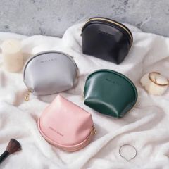 Manufacturer Custom Logo Travel Portable Cute Zipper Small Pink Green Black Grey Waterproof PU Leather Lipstick Cosmetic Bag Case - Shantou Kaicheng Craft Co., Ltd.