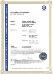 Certificates certificate from Nu-Lift Equipment Co., Ltd.