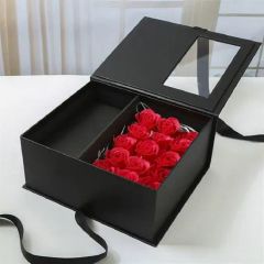Luxury Magnetic Ring Transparent Flower Rose Cake PVC Bag Wedding Blind Valentine's Day Chocolate Birthday Party Jewelry Packaging Gift Makeup Perfume Box - Yiwu Jialan Package Co., Ltd.