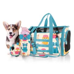 Durable Nylon PU & Polyester Lining Customized Foldable Portable Pet Carrier - Image 1