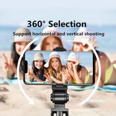 Xt02s Extendable Selfie Tripod - 70cm, Bluetooth Remote & LED Light (Black) - Image 3