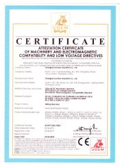 CE certificate of Milling machine certificate from Shanghai Sumore Industrial Co., Ltd.