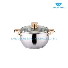 Apple Shape Ss Cookware Set with Golden Plated Handle, Kitchen Ware - Image 4