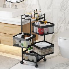 Multi-Layer Rotatable Storage Cart Vegetable Shelf Kitchen Rotating Storage Rack - Image 4