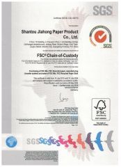 FSC certificate from Shantou Jiahong Paper Product Co., LTD.