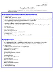 SDS of Tattoo Needle cartridges EU certificate from Hangzhou Solong Technology Co., Ltd.