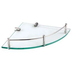 Wall Shelves 304SS Tempered Glass Chrome Single Bar 235x235x120mm 1Y ISO9001 SGS MOQ100 - Image 3