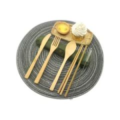 Complete Bamboo Dining Set: Knife, Fork, Spoon, and More Origin China Color Bicolor Packaging Customized Feature Eco-Friendly - Image 1