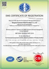 EMS CERTIFICATE OF REGISTRATION certificate from Foshan EMT Jufu Hotel Furniture Co., Ltd