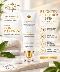 Canvitone-C facial cream for Skin Darkness and dark spots whitening and glowing with Gluthione- Vitamin C 50 gm - Image 3
