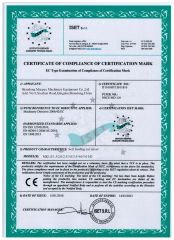 CE certificate from SHANDONG MACPEX MACHINERY EQUIPMENT CO., LTD.