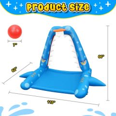 Inflatable Shark Water Toys Splash Pad with Basketball Hoop - Image 4