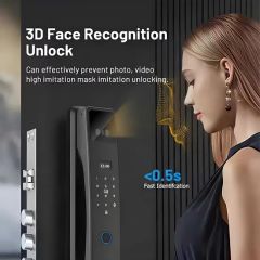 Manufacturer Tuya WiFi Multi Language Visual Intercom 3D Face Smart Door Lock - Image 4