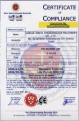CE certificate from Tianjin Baishite Machinery Co., Ltd.