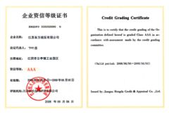 Credit Grade Certificate certificate from Jiangsu Dongfang Hydraulic Co., Ltd.
