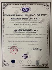 iso45001 certificate from Qingdao Merid Machinery Co., Ltd