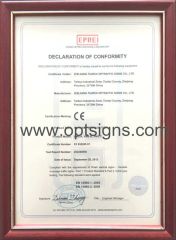 CE EN12966 certificate from OPTRAFFIC CO., LTD.