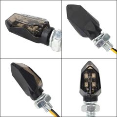 Motorcycle Mini Turn Signals 12V LED - 5-LED Amber Lights for Custom Bikes & Scooters - Image 4