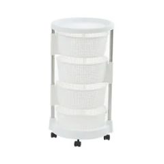 Plastic Kitchen Storage Cart 5-Layer Rotating Food Storage Rack - Image 6