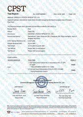 CPST-Cap-1 certificate from QINGDAO LIFEWAY IMP&EXP CO., LTD