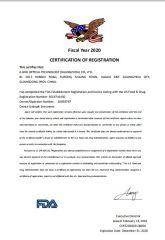 FDA certificate from Guangzhou USOM Glasses Co., Ltd.