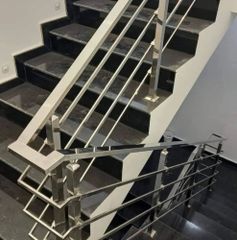 Stainless Steel Stair Case Railing Usage Home Thickness 10 mm Finish Polished Infill Type SS Rods Material Grade SS 202 Application - Image 1