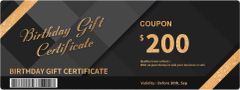 Customer birthday discount coupon certificate from Qingdao Leapilov S&T Development Co., Ltd