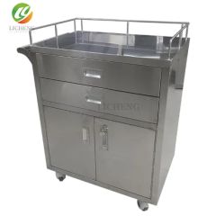 Durable Stainless Steel Medical Utility Cart with Wheels - Image 1