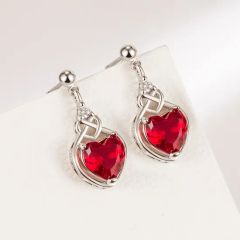 3PCS Love Heart Necklace Earrings Rings Wedding Bridal Matching Crystal Jewelry Set - Image 3